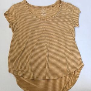 American eagle yellow and white striped shirt
